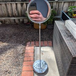 Vintage Industrial Chrome Pedestal Mirror (Model S.F. 211)