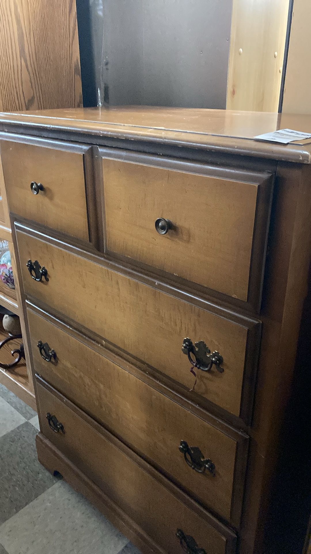 Four Drawer Light Wood Dresser 