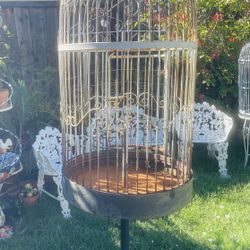 Rustic Big Bird Cage - Big & Heavy - 68 Inches Tall & 24 Inches Diameter - great Garden Decoration 