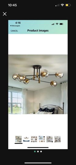 6- Lights Glass Chandelier Ceiling Light