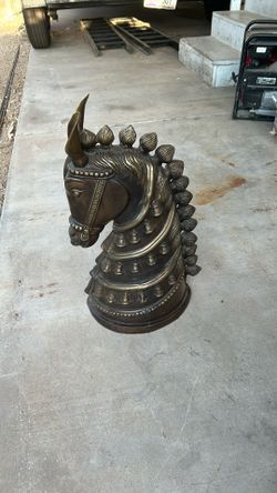 Bronze Horse Head Sculpture 