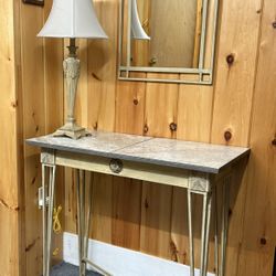 Matching Hallway Table, Mirror, and Lamp