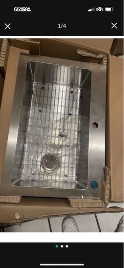 33x22x9  STAINLESS SINGLE TUB KITCHEN SINK  W GRID NEW