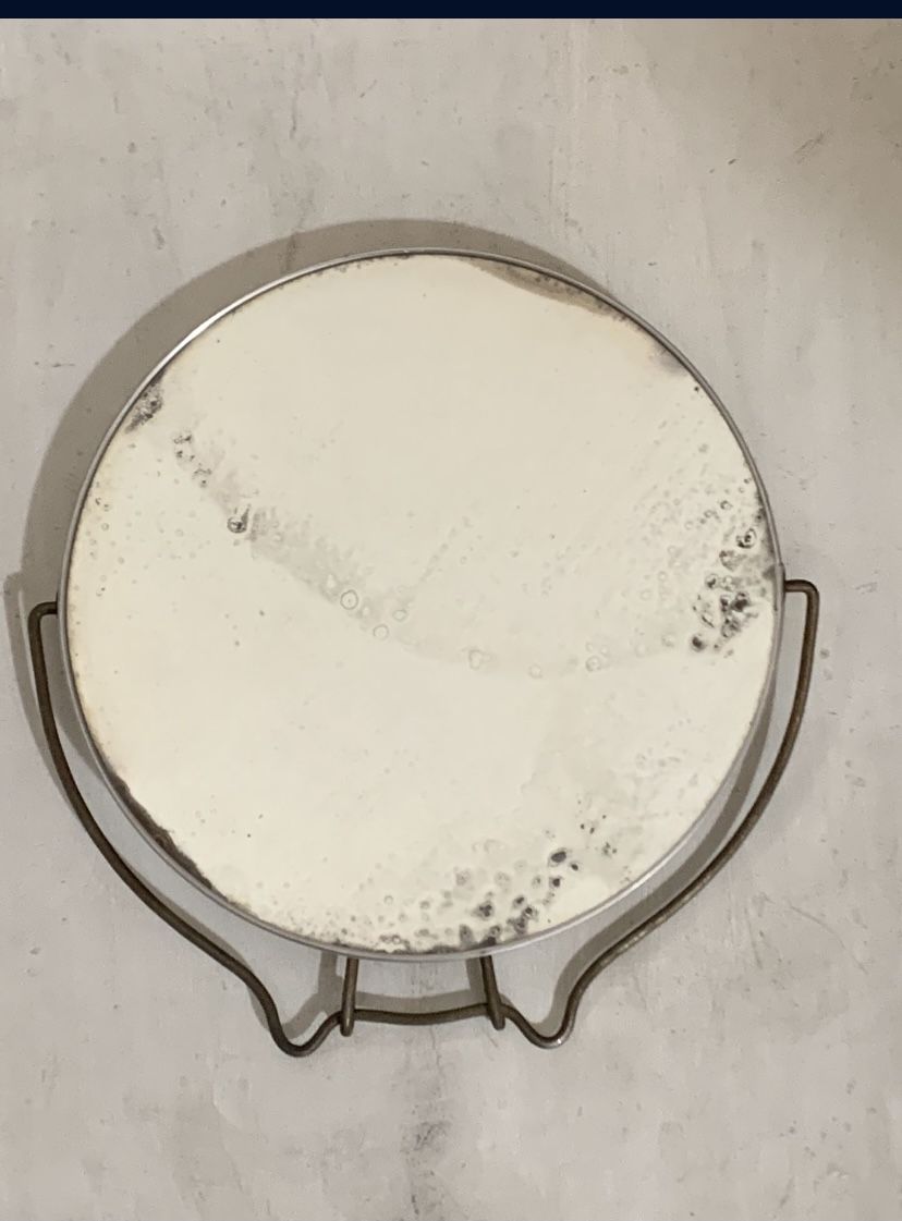 8” Vintage Tabletop Standing Vanity Flip Mirror Compact Beauty Makeup