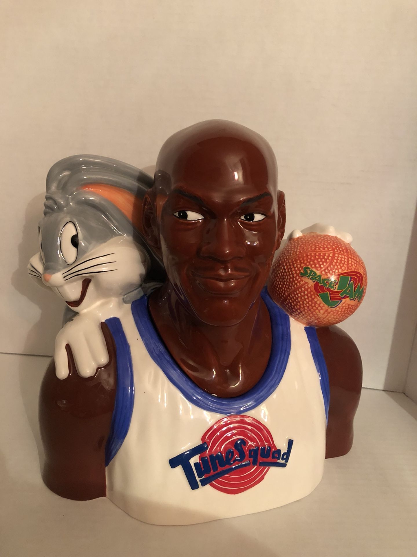 Warner Brothers Space Jam Cookie Jar with Bugs Bunny & Michael Jordan