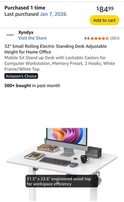 Motorized Standing Desk - For Sale