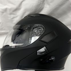 Bluetooth Helmet Black With Tinted Visor New Dot 