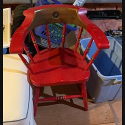 Marine Emblem Wood Chair 