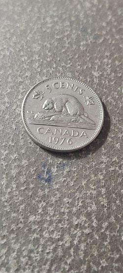 1976 Canada 5 Cent Nickel Coin