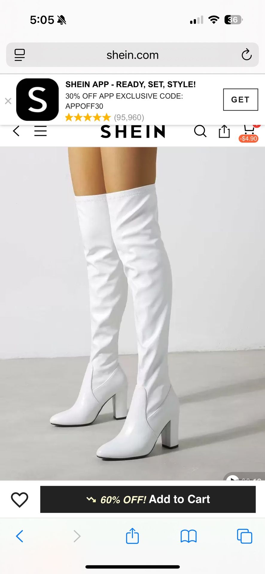 White Thigh High Boots 