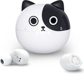 Wireless Earbuds,Cartoon Wireless Bluetooth 5.0 Headset Built-in Mic,Cute Panda Earbuds,IPX5 Waterproof Headphones,Wireless Sports Earphones,36H 