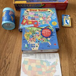 Geography educational games and puzzles