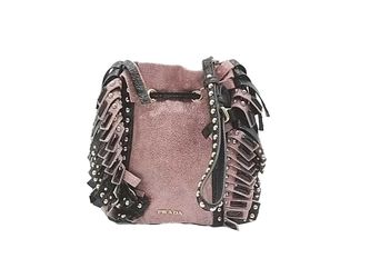 Prada Rose Leather Bucket Fringe Handbag Mk1025ozxmia