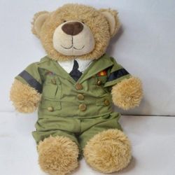 Build-A-Bear Military Bear Green USA Military Outfit Stuffed Plush Toy.