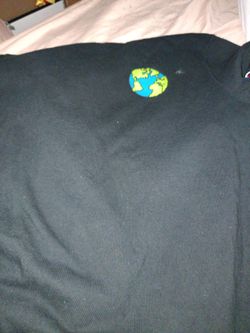 Vintage 90s early 2000 champion alien UFO black shirt medium
