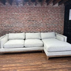 Free Delivery- gray MCM 2 pc sectional sofa couch
