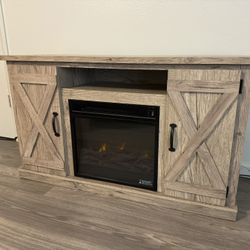 Bayfeve TV Stand with Infared Quartz Electric Fireplace 