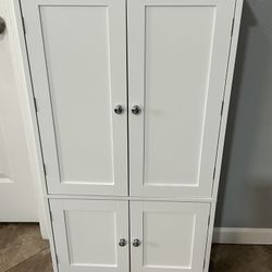 (NEW) 43”High White Pantry Cabinet
