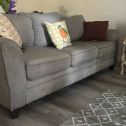Gray sofa set - 3 and 2 seats, great condition