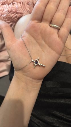 Sapphire cross necklace