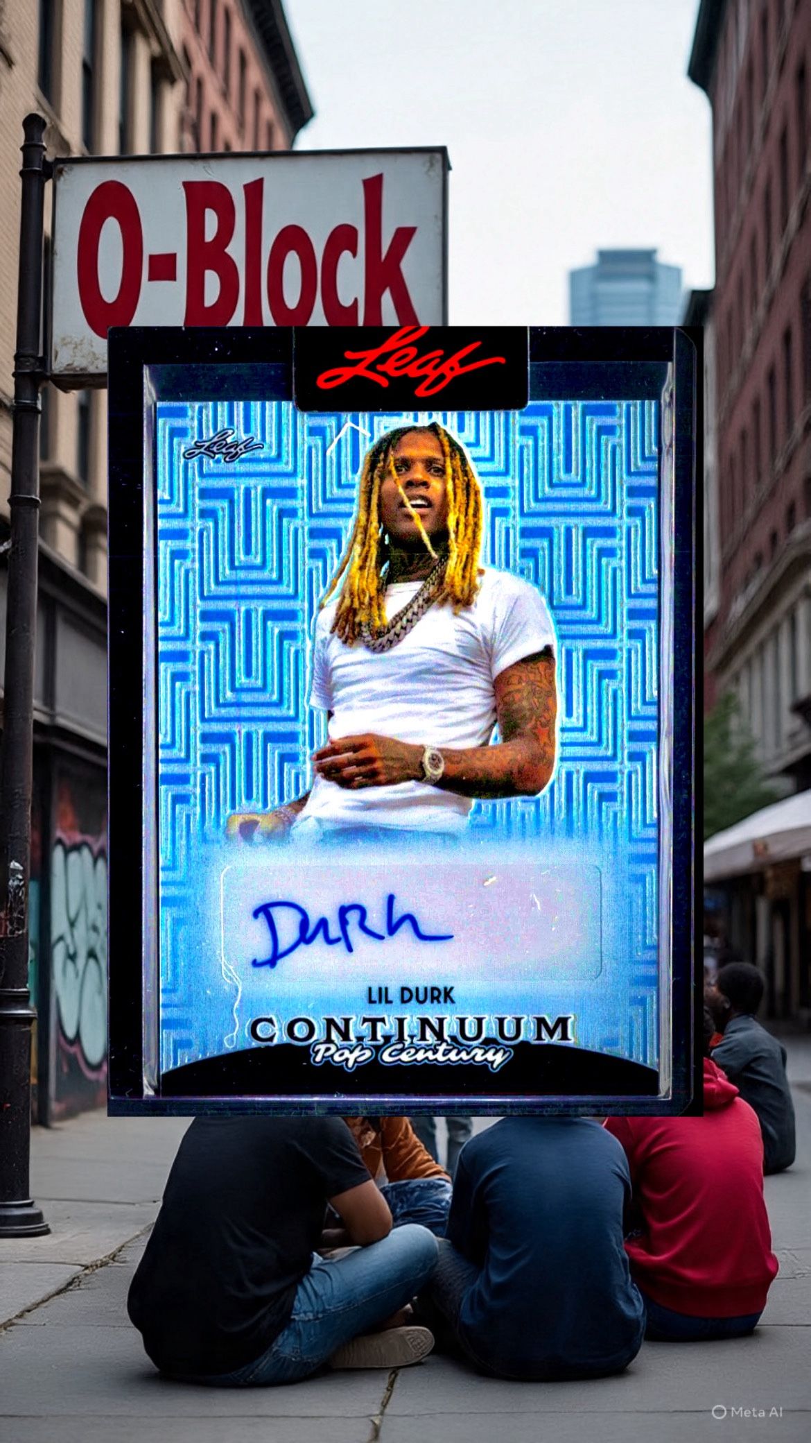 Lil Durk 2023 Leaf Pop Century Continuum Platinum Blue Auto #/25