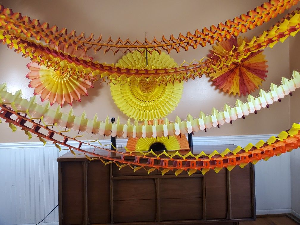 Vintage Fall Paper Decorations Honeycomb Tissuepaper