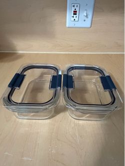 Rubbermaid Brilliance Glass Food Storage Containers, 3.2 Cup, Set of 2