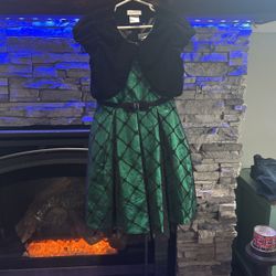 Girls Dress - Green Youth Size: 10