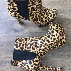 Vince Camuto Leopard Leather Ankle Boots