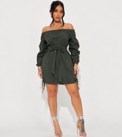 Olive cargo dress (small-medium)