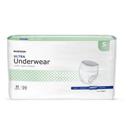 McKesson Ultra Heavy Absorbent Cloth Disposable Underwear - Small, Pack of 22 