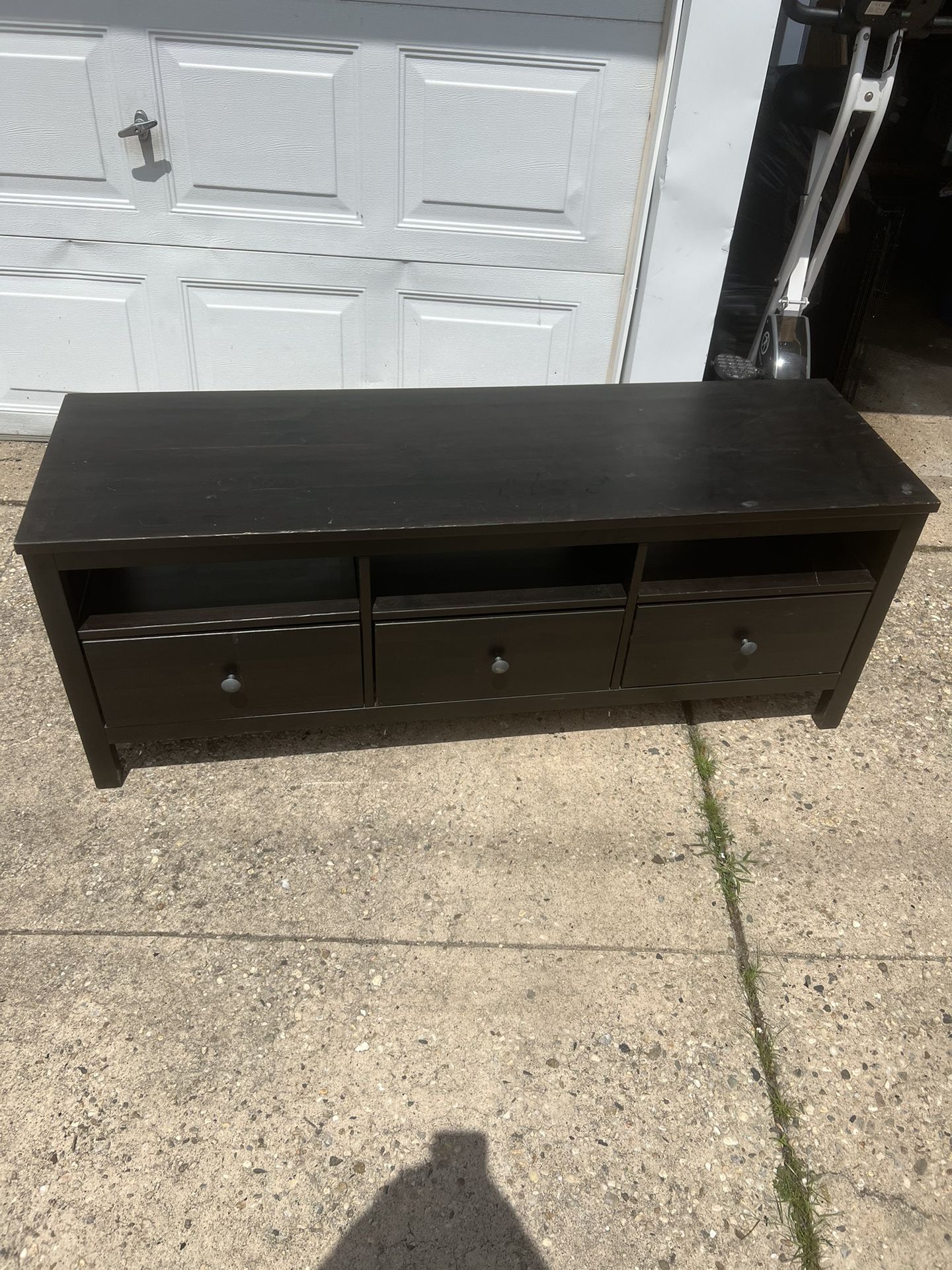 Tv Stand With Drawers Brown And Black Wood Finish 