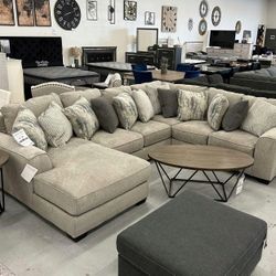 Ardsley Pewter Luxury Modular Sectional Couch Set 🌟 Fast Delivery ⭐$39 Down Payment with Financing ⭐ 90 Days same as cash
