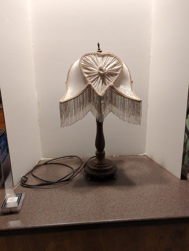 Antique Boutique Fringe Parlor Lamp