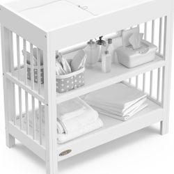Graco Teddi Changing Table with Water-Resistant Changing Pad (White)