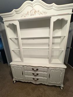 French Provincial China Cabinet Hutch