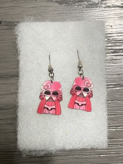 Pink Hello Kitty Darth Vader Earrings 