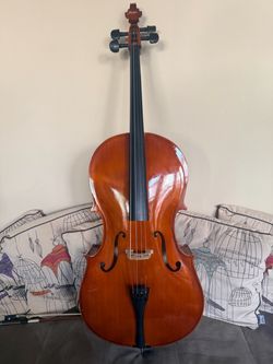 3/4 Cello include bow & soft case bag