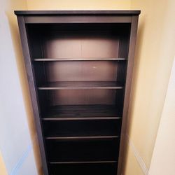 Bookcase, black-brown, 35 3/8x77 1/2 "