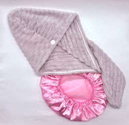 140 PACKS! Hair towel and shower cap bundle - Toalla para cabello y gorro de ducha combo