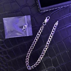 925 silver flat curb bracelet