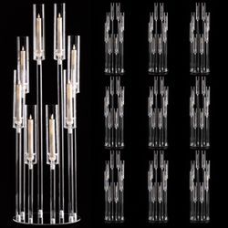 Tall Acrylic Multi-Arm Candelabra Centerpiece Set
