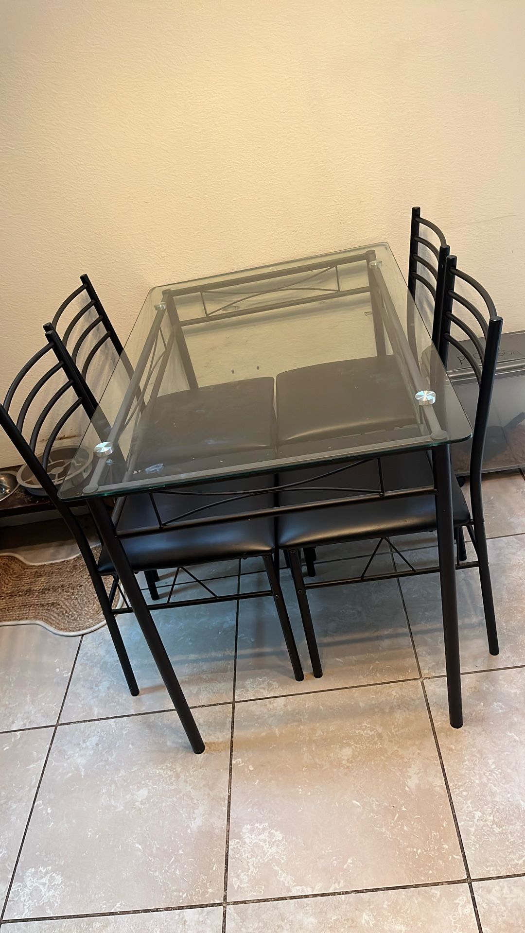 Black Glass Table & chairs