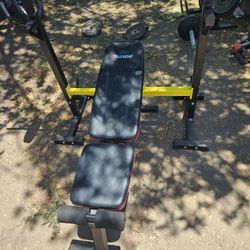 Incline weight bench with 15lb spin lock bar and 4x25lb plates total 115lbs. Total price $120 firm. 