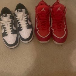 Nike Panda Dunks Size 12, And Red jays Size 11