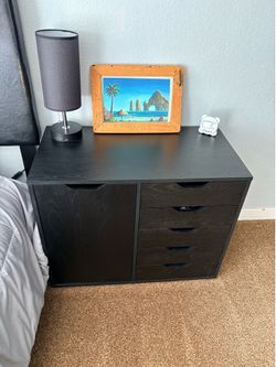 Black storage cabinet