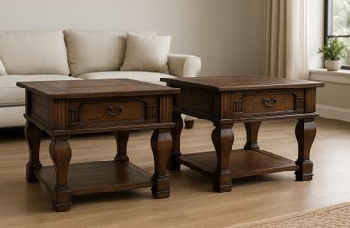 Vintage-Style End Tables/night Stands (set Of 2) - Rustic Style