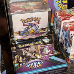 Two Sealed Surging Sparks Boosters w/ Case Guard + Shining Fates Lot