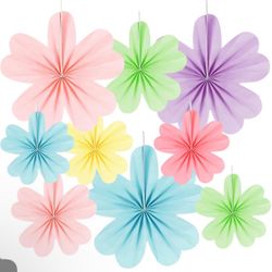 Solsew 36 Pcs Paper Flower Decoration for Wall Paper Flower Fans Bulletin Board Decorations Backdrop Party Decor for Wall