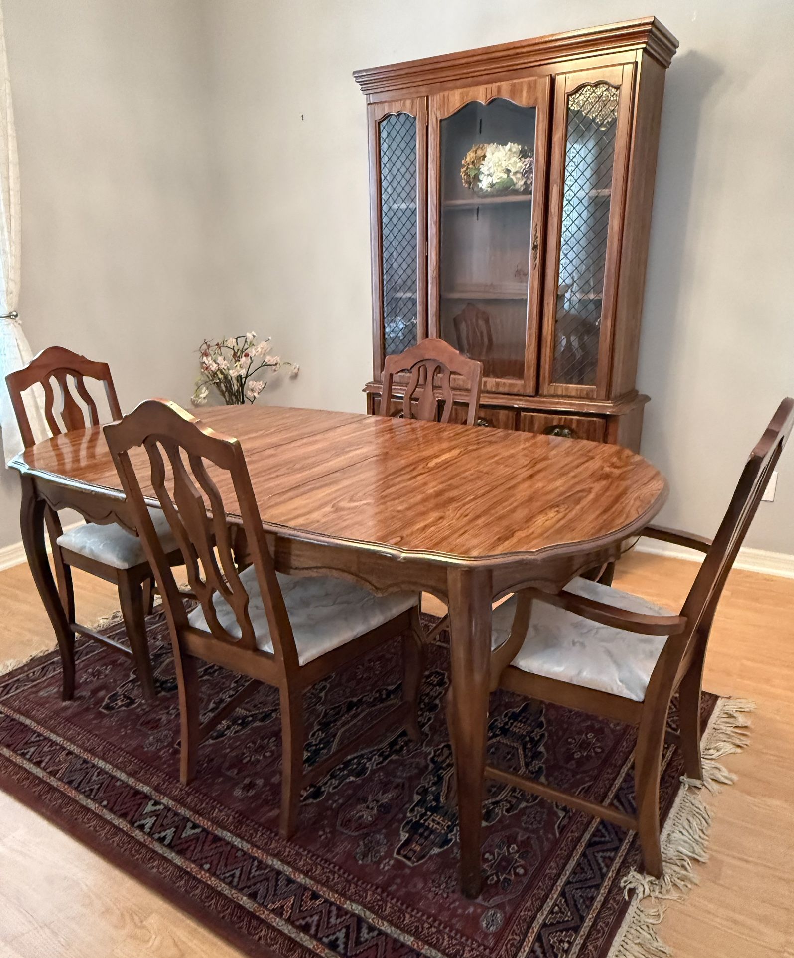 Dining Set With Table, Chairs And Small Hutch